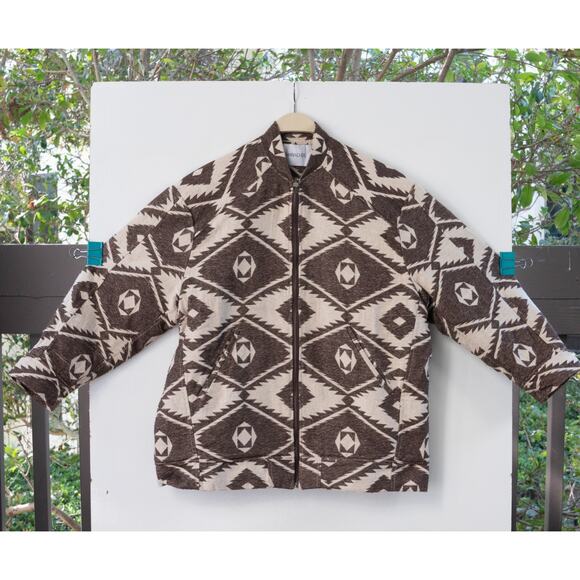 MariaCher Maria Cher. Aztec Quilted Lined Jacket Size Medium - Picture 1 of 9
